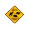 Wildlife crossing warning sign