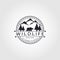 wildlife, grizzly bear walk logo vector symbol illustration design