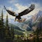 Wildlife Majesty Alpine Eagles. Generative AI