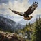 Wildlife Majesty Alpine Eagles. Generative AI