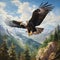 Wildlife Majesty Alpine Eagles. Generative AI