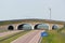 Wildlife overpass on A4 autostrada highway in Eastern Poland