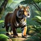 wildlife photograph of a tiger in forest ai generated