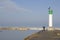 Wildlife photographer at Grand Bend lighthouse on Lake Huron