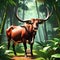 wildlife photography of a bull in forest