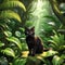 wildlife photography of a cat in forest ai generated nature abstract background