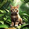 wildlife photography of a cat in forest ai generated nature abstract background