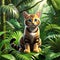 wildlife photography of a cat in forest ai generated nature abstract background