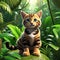 wildlife photography of a cat in forest ai generated nature abstract background