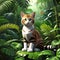 wildlife photography of a cat in forest ai generated nature abstract background