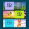 Wildlife posters with cute fox, bird, and mouse