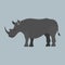 Wildlife rhinoceros mammal isolated rhino big wild africa animal endangered species horn zoo character vector