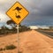 Wildlife sign in Australian desert