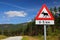 Wildlife warning in Norway - moose warning