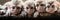 Wildlife zoo safari africa monkeys animals banner panorama long - Collection close up of group of monkey family with