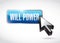 Will power blue button illustration design