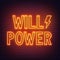 Will Power neon sign on dark background.