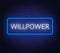 Will Power neon sign on dark background.