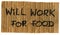 Will work for food cardboard sign