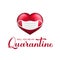 Will you be my Quarantine calligraphy lettering with heart wearing protective mask. Funny Valentine s day 2021 card. Vector