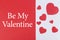 Will you be my valentine inscription on dual colored background