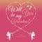 Will you be my valentine neon color flat card