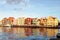 Willemstad/Curacao - Nov 15, 2016: The view of Willemstad harbour with colourful Dutch buildings in Curacao island. Bright