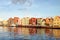 Willemstad/Curacao - Nov 15, 2016: The view of Willemstad harbour with colourful Dutch buildings in Curacao island. Bright