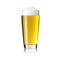 Willi cup beer glass pilsner golden with foam crown altbier on white background