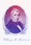 William Henry Harrison 9th U.S. President line art portrait