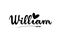 William name text word with love heart hand written for logo typography design template