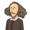 William Shakespeare cute cartoon carracter