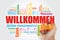 Willkommen - Welcome in German Word cloud