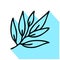 Willow flat line icon. Medicinal plant leaves vector illustration