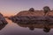 Willow Lake Moonrise Reflection at Sunset