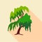 Willow tree icon, flat style