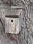 Willow Tree And Wooden Birdhouse With Blurred Background