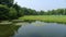 Willows with grassland in west lake