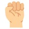 Willpower with fist empowerment single isolated icon with flat style