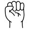 Willpower with fist empowerment single isolated icon with outline style