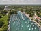 Wilmette Harbor Aerial with Baha`i Temple