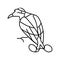 wilsons bird of paradise bird exotic line icon vector illustration