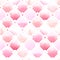 Wilton trellis pattern with quatrefoil of pink colors on white background. Watercolor seamless pattern