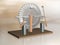 Wimshurst machine with two Leyden jars. 3D illustration of electrostatic generator. Physics. Science classrooms experiment.