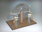 Wimshurst machine with two Leyden jars. 3D illustration of electrostatic generator. Physics. Science classrooms experiment.