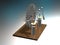 Wimshurst machine with two Leyden jars. 3D illustration of electrostatic generator. Physics. Science classrooms experiment.