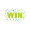 Win Congratulations Sticker With Confetti Design Template For Video Game Winning Finale