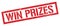 WIN PRIZES red grungy rectangle stamp