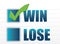 Win vs lose with checkmark illustration