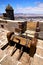 Winch lanzarote spain the old wall castle sentry tower and